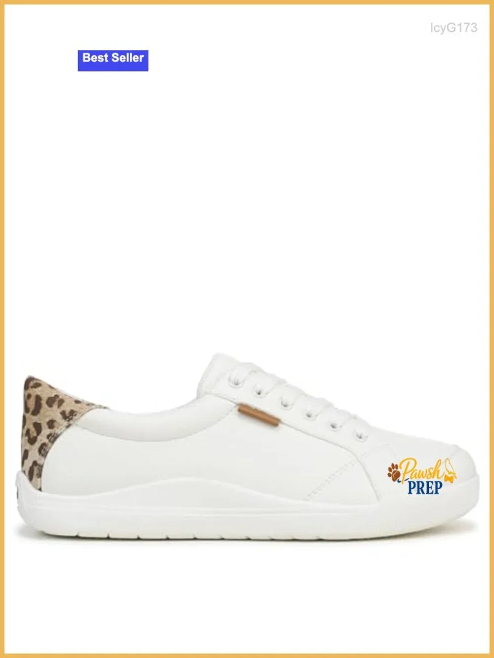 Fashion Sneakers with Faux Leather Upper and Plant-Based Foam Insole for Walking